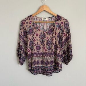 Verse Boho Billow Sleeve Printed Top